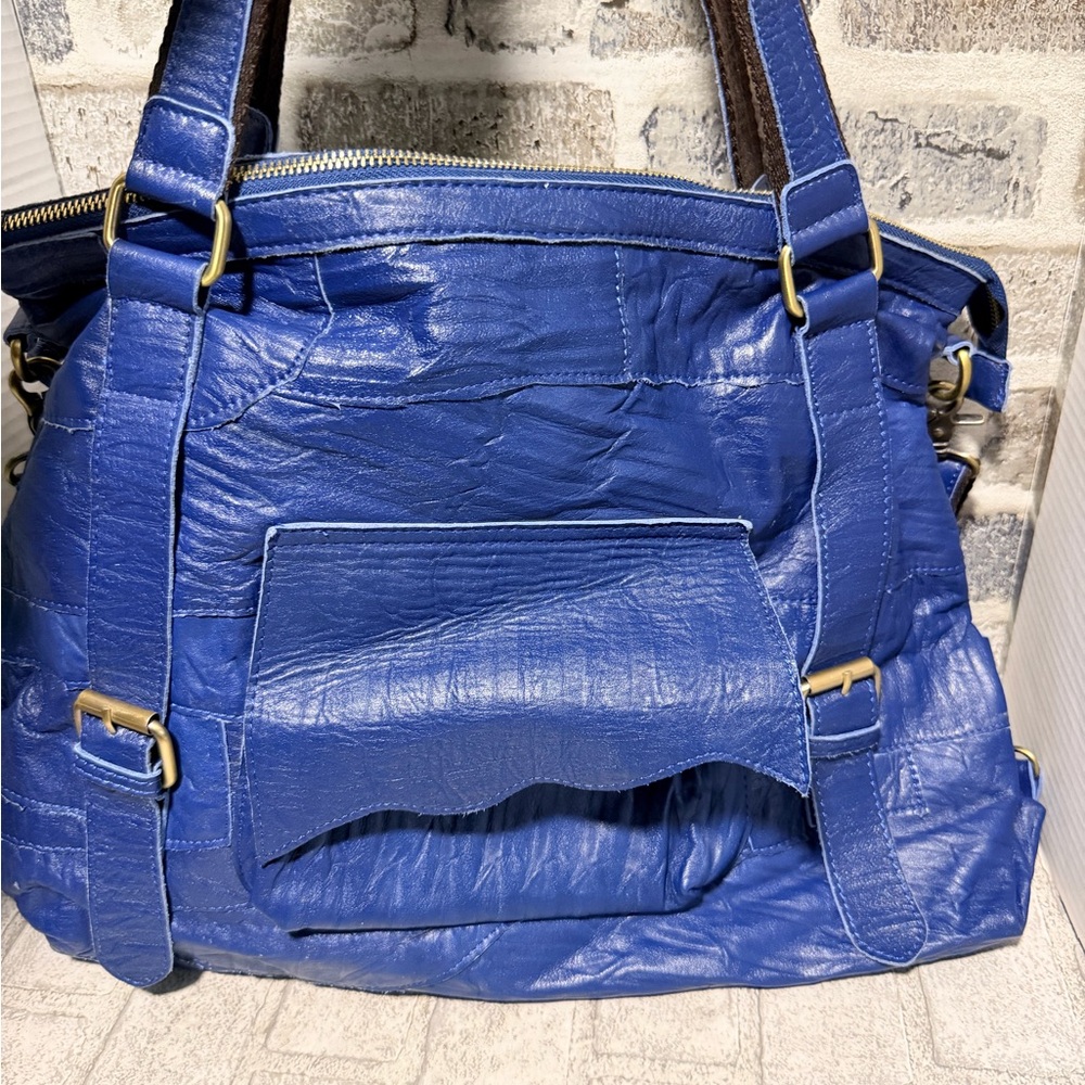 Great American leather company blue large with crossbody strap - Picture 2 of 10
